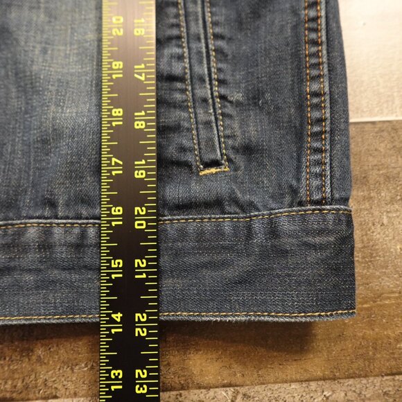 Levi’s Denim Trucker Jacket Hoodie Youth Large Blue Jean Sweatshirt - Picture 6 of 10